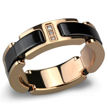 Load image into Gallery viewer, Rings Rose Gold Stainless Steel Ceramic 3 Crystal Ring
