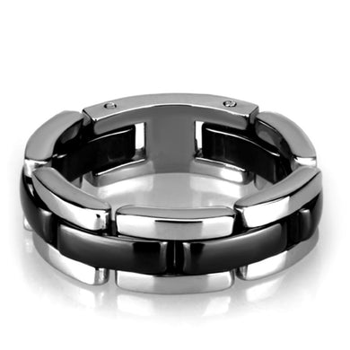 Rings Black Ceramic Stainless Steel Ring