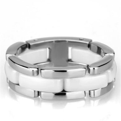 Rings White Ceramic Stainless Steel Ring
