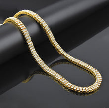 Load image into Gallery viewer, Necklaces 2 Row Tennis 14K Yellow Gold Plated Chain
