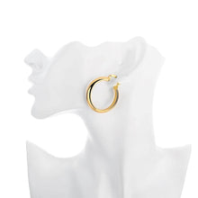 Load image into Gallery viewer, Earrings 1.35&quot; Classic Round 18K Gold Plated Hoop Earrings

