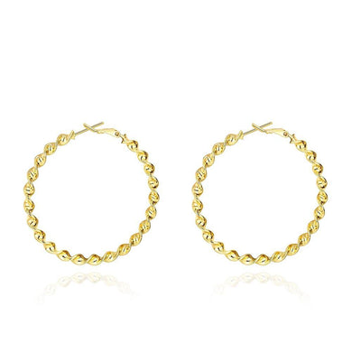 Earrings 14K Gold Plating Twisted Abstract Hoop Earrings