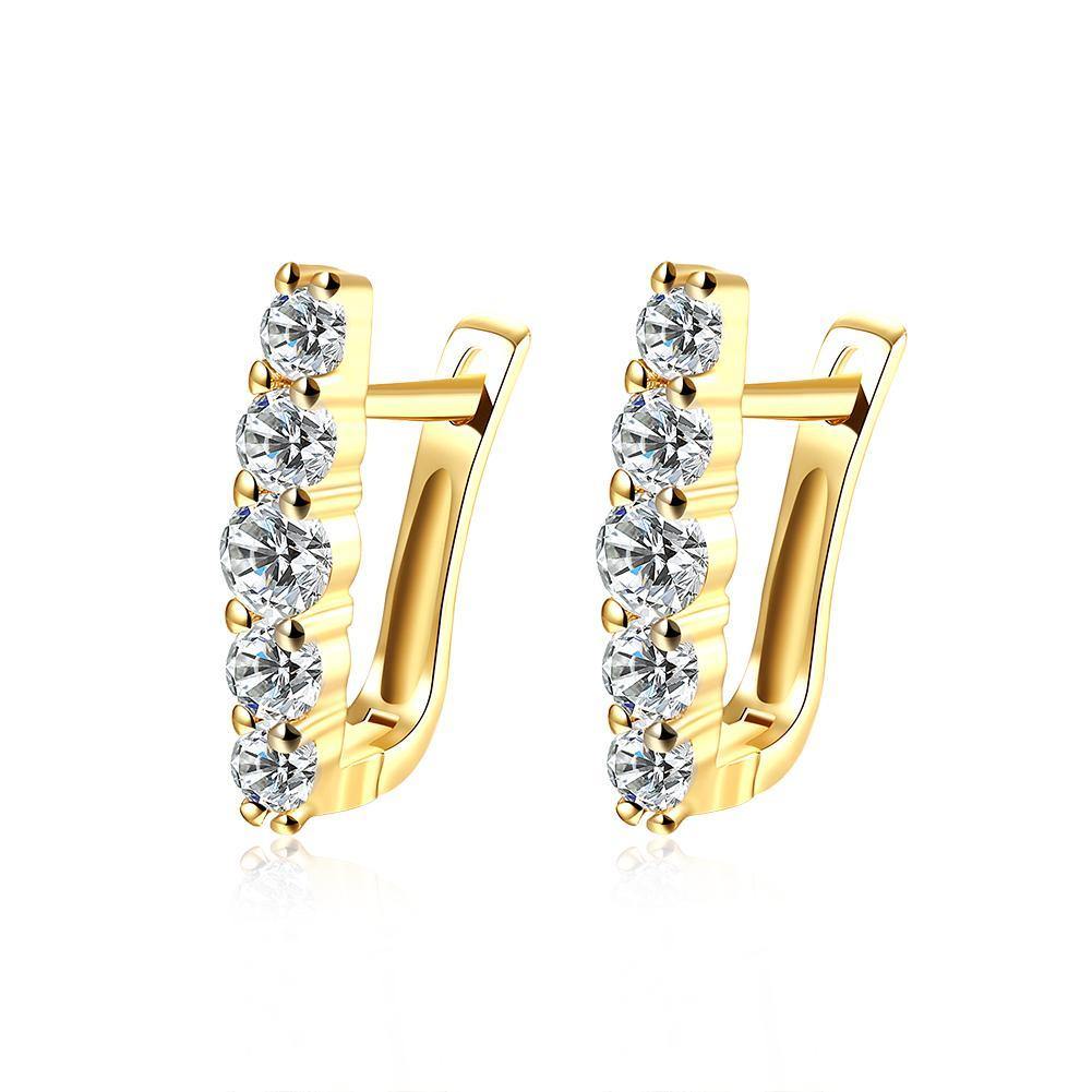 Earrings 5 Piece Stone Huggie Earring in 18K Gold Plated with Swarovski
