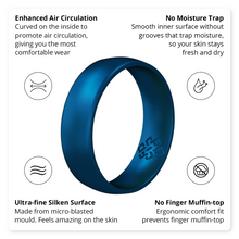 Load image into Gallery viewer, Rings Metallic Blue Silicone Unisex Ring
