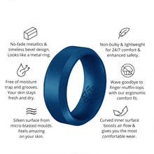 Load image into Gallery viewer, Rings Midnight Blue Bevel Edge Silicone Ring For Men
