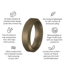 Load image into Gallery viewer, Rings Unisex Dark Bronze Bevel Edge Silicone Ring
