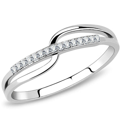 Rings Stainless Steel CZ Curve Ring