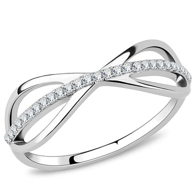 Rings Bow Style Stainless Steel Cubic Zirconia Ring