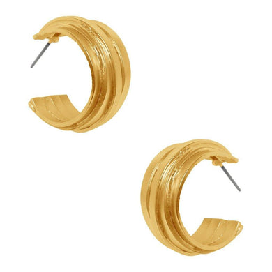 Earrings 24K Gold Plated Small Overlap Hoop Earrings