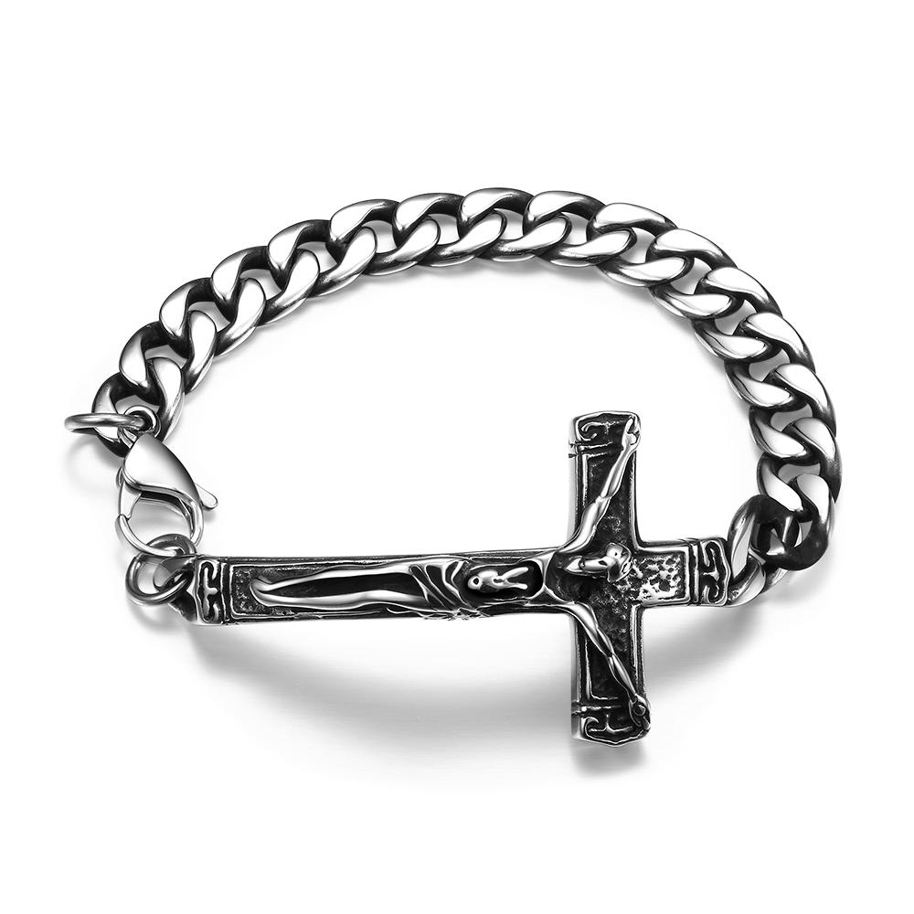 Bracelets Jesus on Cross Stainless Steel Bracelet