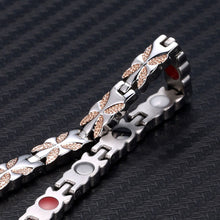 Load image into Gallery viewer, Bracelets Stainless Steel Rose Gold Magnetic Therapy Germanium Bracelet
