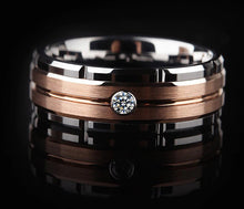 Load image into Gallery viewer, Rings 8mm Bronze and Silver Tungsten Carbide Ring
