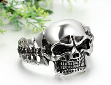 Load image into Gallery viewer, Bracelets Stainless Steel Heavy Skull Cuff Bracelet
