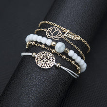 Load image into Gallery viewer, Bracelets Arcoris White Marble Filigree Pendant &amp; Love 5 Piece Bracelet Set
