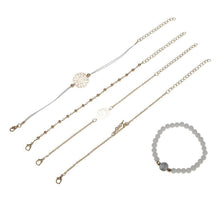 Load image into Gallery viewer, Bracelets Arcoris White Marble Filigree Pendant &amp; Love 5 Piece Bracelet Set
