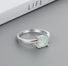 Load image into Gallery viewer, Rings Square Opal Sterling Silver Ring
