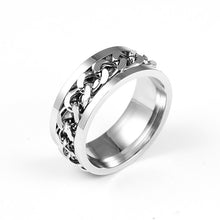 Load image into Gallery viewer, Rings Stainless Steel Rotatable Spinner Chain Ring
