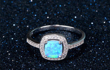 Load image into Gallery viewer, Rings Classic Square Opal Sterling Silver Ring
