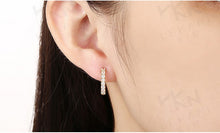 Load image into Gallery viewer, Earrings Huggie Earring in 18K Gold Plated with Swarovski Crystals
