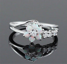 Load image into Gallery viewer, Rings Floral Opal Sterling Silver Ring
