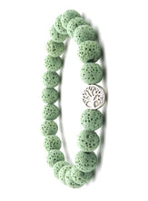 Load image into Gallery viewer, Bracelets Light Green Lava Stone Tree of Life Essential Oil Bracelet
