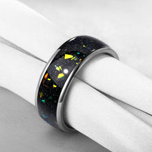 Load image into Gallery viewer, Rings Black Luminous Fragments Inlay Tungsten Ring
