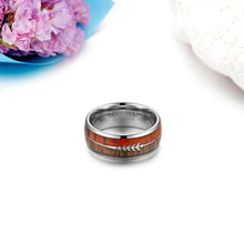 Load image into Gallery viewer, Rings 8mm Wood and Tungsten Carbide Ring
