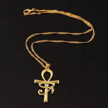Load image into Gallery viewer, Necklaces Egyptian Ankh Cross Eye of Horus Amulet Necklace
