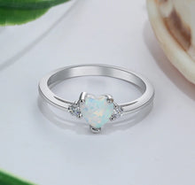 Load image into Gallery viewer, Rings Classic Opal Heart Sterling Silver Ring
