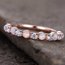 Load image into Gallery viewer, Rings Simple Opal Rose Gold Rhinestone Ring
