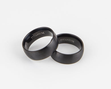 Rings Wide Black Brushed Matte Titanium Ring