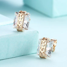 Load image into Gallery viewer, Earrings Swarovski Elements Princess Cut Square Stud
