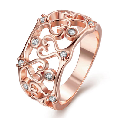 Rings 18K Rose Gold Plated Martina Twisted Hearts Swarovski Ring