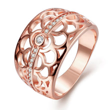 Load image into Gallery viewer, Rings 18K Rose Gold Plated Botanical Flower Ring
