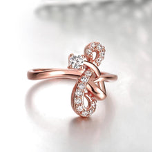 Load image into Gallery viewer, Rings 18K Rose Gold Plated &quot;Here Forever&quot; Ring with Swarovski Crystals
