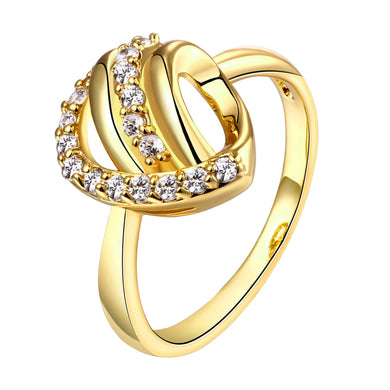 Rings 18K Gold Plated Abstract Twist Pave Ring with Swarovski Crystals