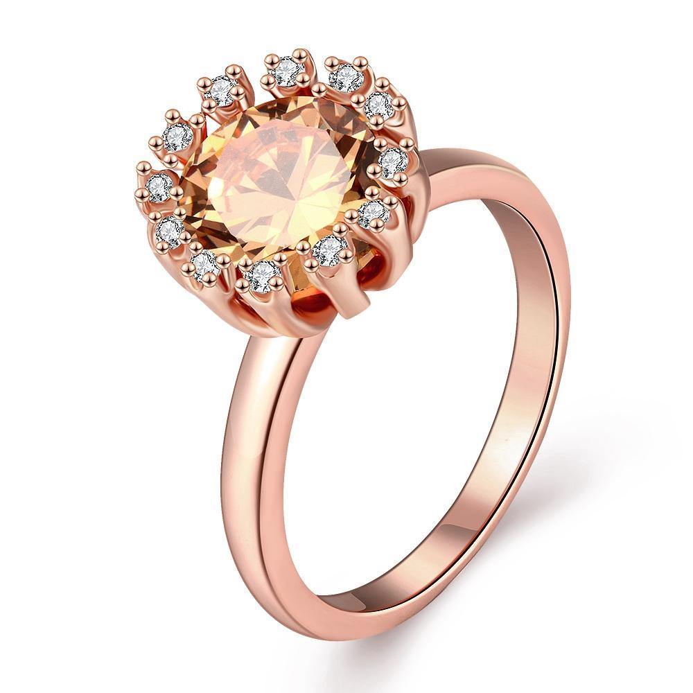 Rings 18K Rose Gold Plated Carlina Morganite Crystal Ring