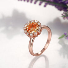 Load image into Gallery viewer, Rings 18K Rose Gold Plated Carlina Morganite Crystal Ring
