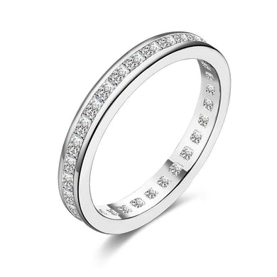 Rings 18K White Gold Plated Classic Pave Swarovski Ring