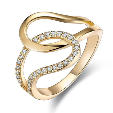 Rings 18K Gold Plated Bianca Twist Ringwith Swarovski Crystals