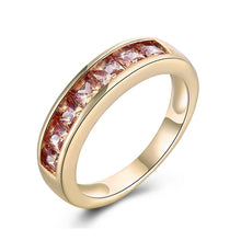 Load image into Gallery viewer, Rings 18K Gold Plated Orange Swarovski Ring
