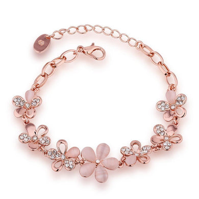 Bracelets 18K Rose Gold Plated Floral Swarovski Bracelet