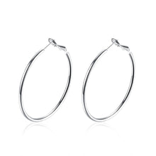 Load image into Gallery viewer, Earrings 42mm Round Hoop Earring in 18K White Gold Plated

