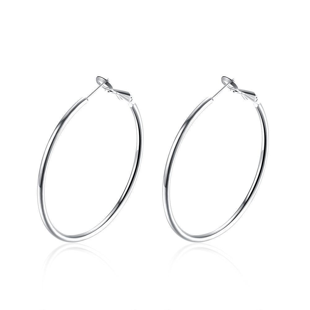 Earrings 42mm Round Hoop Earring in 18K White Gold Plated