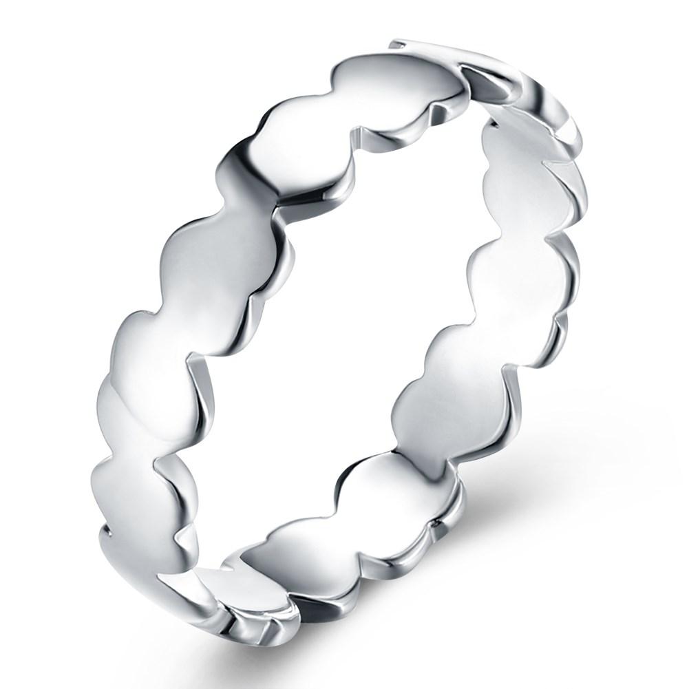 Rings Sleek Silver Plating Multi-Hearts Ring