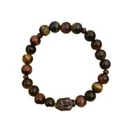 Bracelets Multi Tiger Eye & Buddha Gemstone Stretch Unisex Bracelet