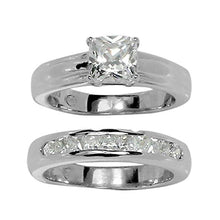 Load image into Gallery viewer, Rings Classic Princess Cut Prong Set Wedding Set

