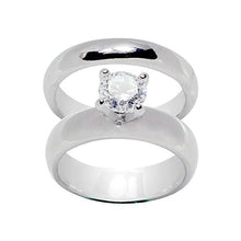 Load image into Gallery viewer, Rings High Prong Set Round Solitaire Wedding Set Rings
