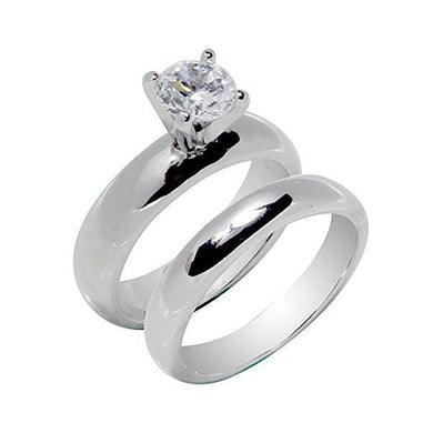 Rings High Prong Set Round Solitaire Wedding Set Rings