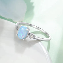 Load image into Gallery viewer, Rings Simple Oval Opal Sterling Silver Ring
